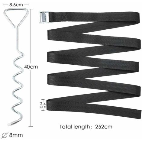 Lot De 5 Piquets D'ancrage Au Sol Pour Trampoline 40X150MM, Piquets De Tente Piquets De Terre Piquets Ancrage Galvanises Piquets De Sol En Metal 99088283