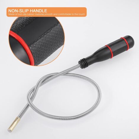 2 Pcs Outil de Ramassage Magnétique Télescopique 3LB Acier Inoxydable 5.1 Pouces à 25.5 Pouces Bâton de Récupération Magnétique Extensible avec Clip de Poche pour Automobile Garage Bureau, Noir