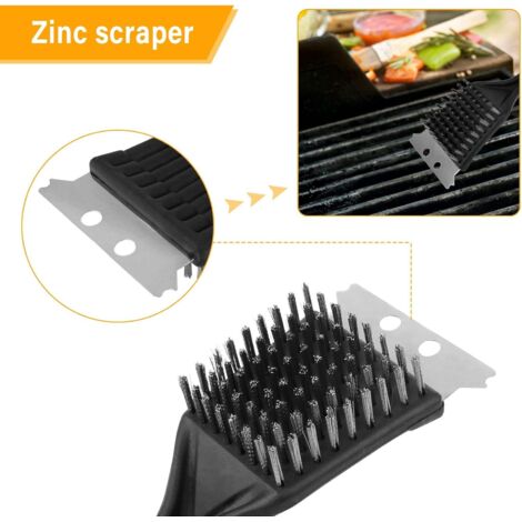 Brosse Metal Enders® Brochette Professionnelle En Acier Inoxydable - Montage Brosse Métallique Barbecue