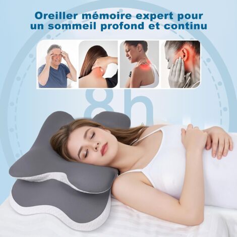 Oreiller Hypoallergénique Lavable CloudNook Oreiller Orthopédique Mousse Mémoire De Forme - Soulagement Douleurs Cou Épaules Gris Oreiller Hypoallergénique Lavable CloudNook Oreiller Orthopédique Mousse Mémoire De Forme - Soulagement Douleurs Cou Épaules Gris