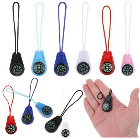 PATIKIL Poche Boussole, Survivre Sports Navigation Boussole avec Porte-clé pour Externes Camping Randonnée, Bleu