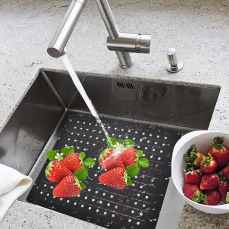 Ahlsen Tapis Fond Evier Protege Evier Cuisine Découpable Pliable Antidérapants Sink Mat Tapis de Ahlsen Tapis Fond Evier Protege Evier Cuisine Découpable Pliable Antidérapants Sink Mat Tapis de