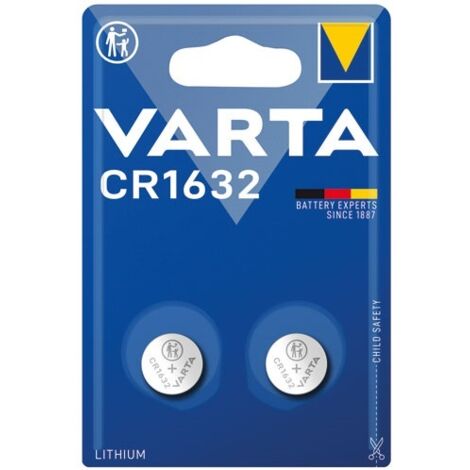 Varta – Pile bouton lithium CR1632 3V x2 – Performance fiable pour appareils électroniques – Utilisation optimale à températures extrêmes