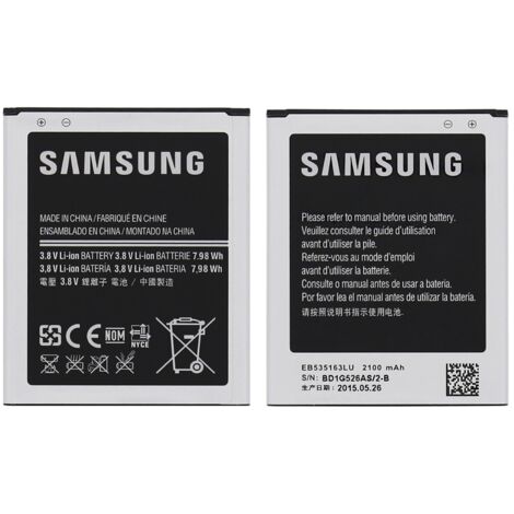 Samsung - Batterie d Origine Samsung EB535163LU pour Galaxy Grand/Plus/Neo (2100 mAh) Noir