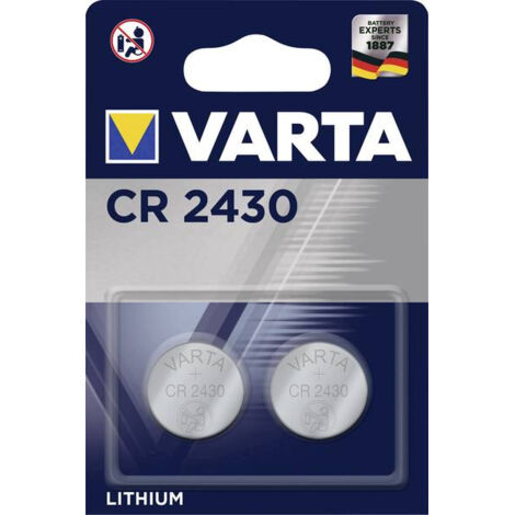 Varta – Lot de 2 piles bouton lithium CR2430 3V 290mAh – Faible autodécharge – Performance optimale pour appareils électroniques - 6430101402