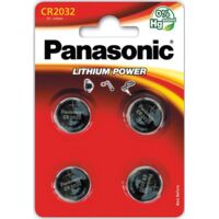 Panasonic – Lot de 4 piles bouton lithium CR2032 3V – Taux de décharge 90% après 10 ans – Température de fonctionnement -30°C à +60°C