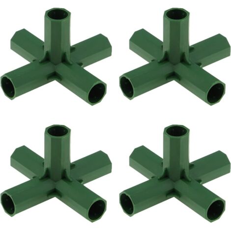 4 PCS 16mm Plastic Gardening Greenhouse Frame Building Connectors Pipe Fitting Heavy Duty Joint Tool Framework Drip Tubing Flower Stands Plant Stakes Fencing (1/4)