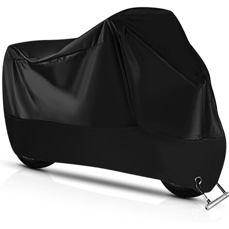 Housse moto extérieure en polyester 190T, ouverture moto avec serrure, coupe-vent et anti-UV, antivol (245x105x125cm) (1/4)