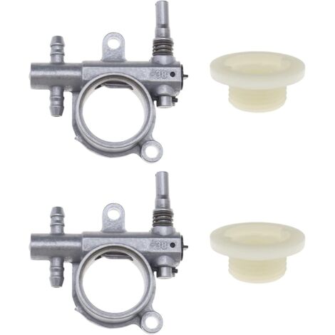Lot de 2 pompes à huile pour tronçonneuse avec engrenage à vis sans fin compatible avec tronçonneuse 25 CC/38 CC 2500/3800 pièces de rechange pour outils électriques d'extérieur (1/4)