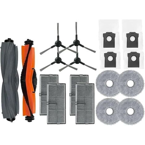 Kit d'accessoires 11 pièces pour aspirateur Dreame Mova E30 Ultra, 1 brosse principale, 4 brosses latérales, 2 filtres, 2 serpillères, 2 sacs à poussière Kit d'accessoires 11 pièces pour aspirateur Dreame Mova E30 Ultra, 1 brosse principale, 4 brosses latérales, 2 filtres, 2 serpillères, 2 sacs à poussière