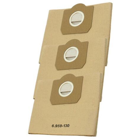 Sacs pour aspirateur WD3 compatibles avec Karcher 6.959-130.0, sacs filtrants en papier 1629 MV3 A2201/2204/2504/2554/2251/2604, sacs pour aspirateur, sacs en papier (6 jaunes) (1/5)