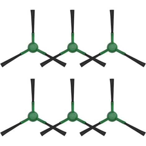 Lot de 6 Brosses Latérales Triangulaires pour Aspirateur Robot iRobot Roomba Plus 405/505 Combo, en Nylon Écologique (1/4)