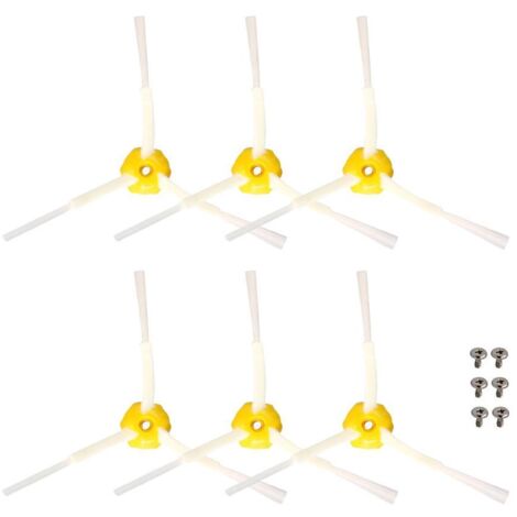 Lot de 6 Brosses Latérales Triangulaires pour iRobot Roomba Série 600 (694 675 690 etc.), en Nylon Écologique (1/5)