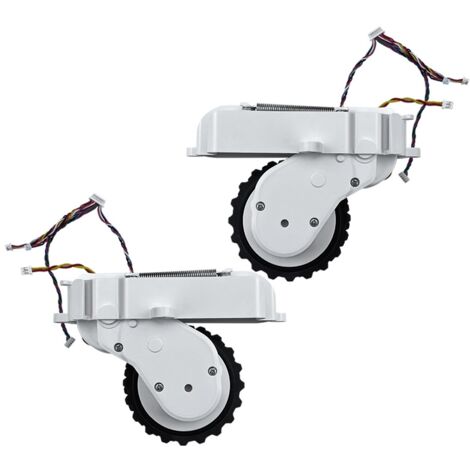 Compatible avec les aspirateurs robots Xiaomi Pro 2S STYTJ02YM MVXVC01-JG 3C S10 B106GL B106CN et Viomi V2 Pro V-RVCLM21B, comprend un moteur et des accessoires de roue (1 roue gauche blanche + 1 roue (1/5)