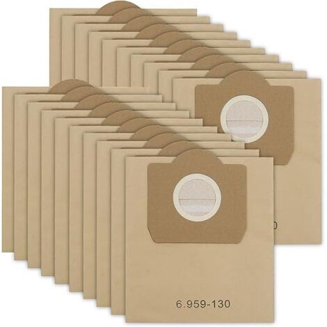 20 Stück WD3 Staubsaugerbeutel (Papier) für Kärcher 6.959-130.0, MV3, A2201/A2504 (1/5)