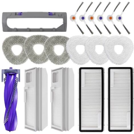 Kit 18 accessoires aspirateur robot J4/J4 Lite – brosse maine, filtres HEPA, brosses latérales, lingettes, sacs à poussière (1/5)