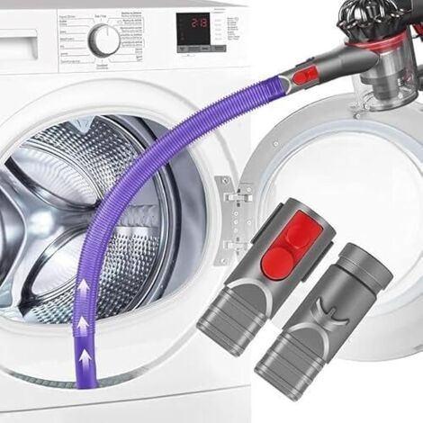 Accessoire suceur plat pour aspirateurs Dyson V15, V12, V11, V10, V8, V7, V6, tuyau d'extension flexible compatible pour aspirateur et sèche-linge, brosse flexible pour aspirateur Dyson (violet) (1/4)