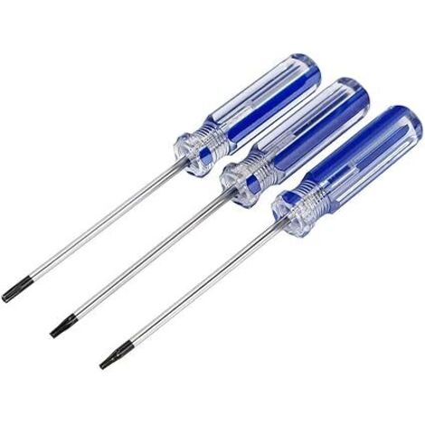Jeu de tournevis Torx T8 T9 T10 avec trou de sécurité magnétique – manche antidérapant, acier CR-V, 130 mm