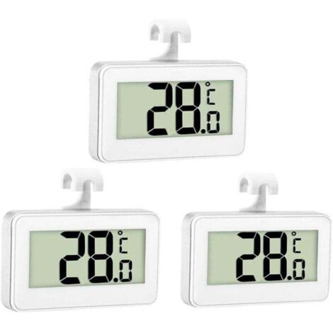 Thermomètre Réfrigérateur Numérique -20°C à 60°C Écran LCD avec Crochet et Aimant, 3 unités (1/4)
