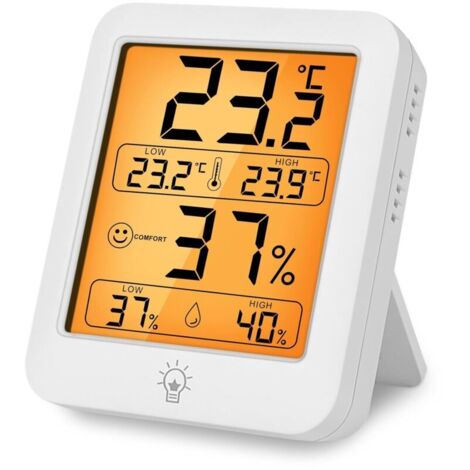 Thermomètre Hygromètre Numérique Intérieur avec Rétroéclairage et Réponse Rapide 5s – 1 Pièce (1/4)