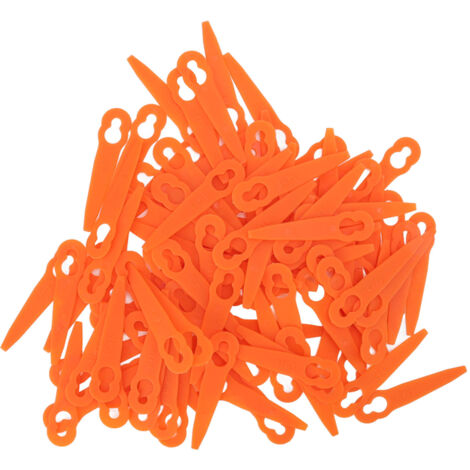 Lames plastique tondeuse à gazon orange – 100 pièces, 9x2,2 cm, pour Polycut 2-2 / 3-2 (1/5)