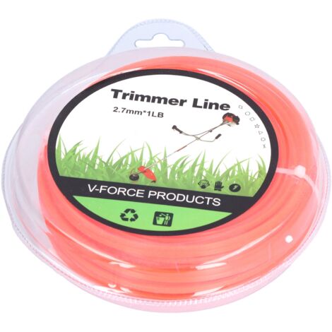 Fil de Tondeuse à Gazon Nylon 2,7 mm Rouge - Souple, Résistant et Facile à Installer pour Débroussailleuses (1/5)