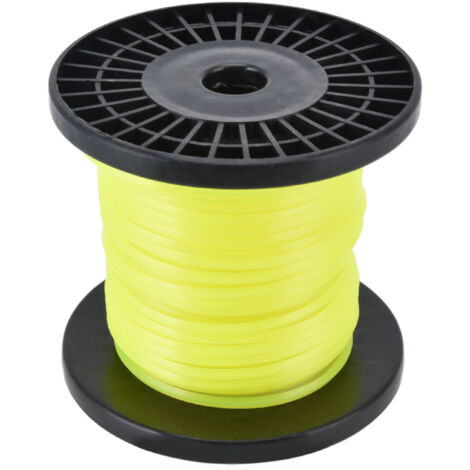 Fil de débroussailleuse 3 mm en nylon, carré, jaune, 30 m – compatible avec la plupart des tondeuses et débroussailleuses (1/5)