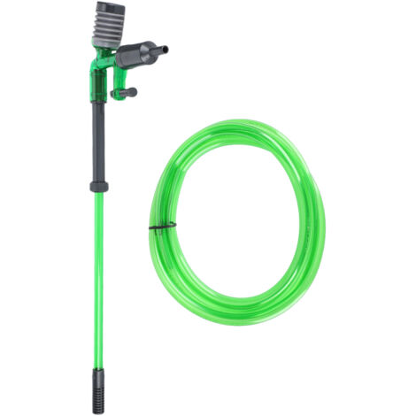Aspirateur à gravier pour aquarium S-600 en plastique vert avec tuyau et embouts détachables