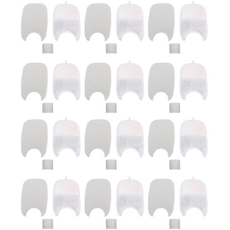 Filtre pour Fontaine à Eau pour Animaux Style 2 – Charbon Actif, Coton et Éponge – 12 Filtres + 24 Accessoires (1/5)