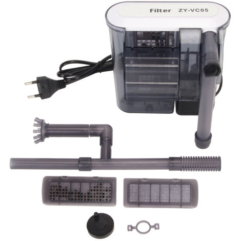 Filtre Aquarium Externe avec Écumeur de Surface et Débit Réglable – PVC, 400 L/h, pour Bassin ≤50 cm (1/5)