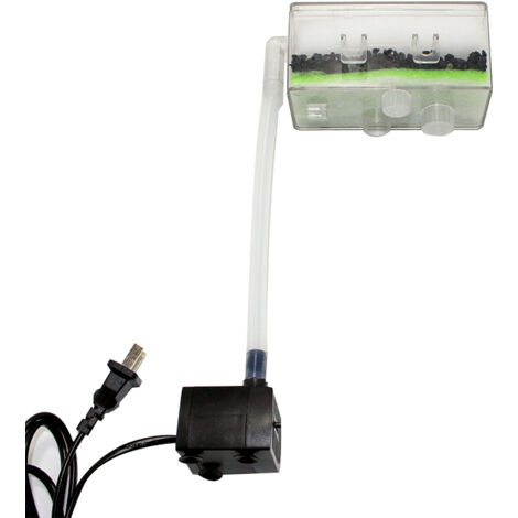 Filtre Aquarium Suspendu Transparent avec Pompe 5W – Silencieux, Multicouche, pour Petit Bac à Poissons ou Tortues (1/5)