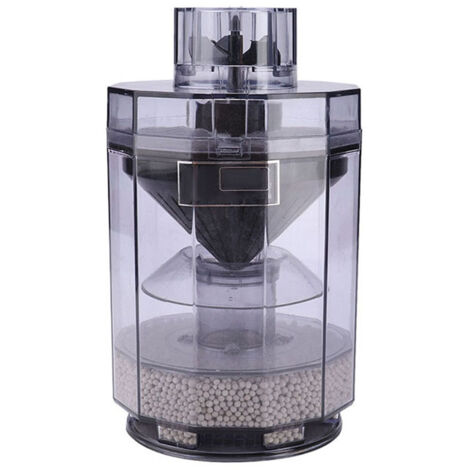 Seau Filtre Aquarium Multifonction Rond avec Billes Bioactives – Plastique, 16x9 cm (1/5)