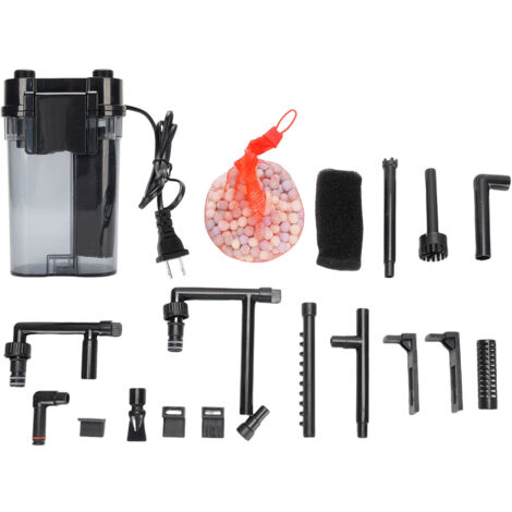 Filtre Externe pour Aquarium à Suspendre – 450 L/h, 6 W, Seau en Plastique 12x8x19 cm, Niveau d’Eau Bas (1/5)