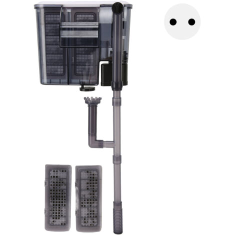 Filtre à accrocher pour aquarium avec skimmer de surface et débit réglable – 500 L/h, 5 W, PVC, 38 cm (1/5)