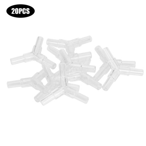 Raccord en T pour aquarium en acrylique transparent – 20 pièces, diamètre 4 mm (1/5)