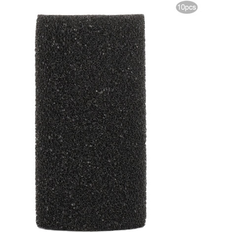Mousse filtrante aquarium 10 pièces coton noir Ø4,9x9cm pour filtre eau douce et marine