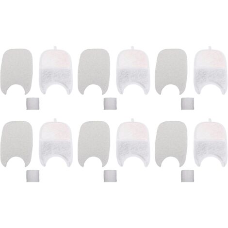 Filtre pour Fontaine à Eau pour Animaux – Charbon Actif, Coton et Éponge – 6 Filtres + 12 Accessoires (1/5)