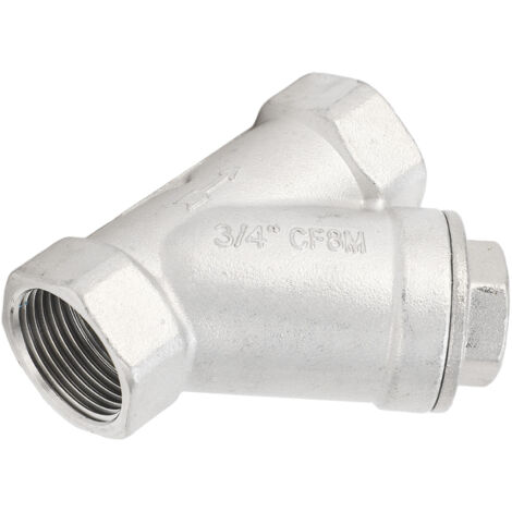 Filtre en Y acier inox 304 DN20 fileté 3/4" double maille pour eau huile gaz (1/5)