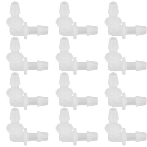 Raccord Coudé en PP pour Tuyau 5,6 mm – Lot de 12 Pièces – Équerre Droite Barbée Non Toxique (1/5)