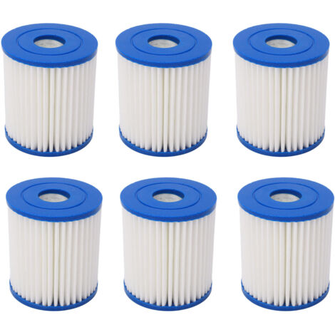 Cartouche de Filtre Piscine 6 Pièces en Polyester 90x30x100 mm pour Pompe à Eau et Spa (1/5)