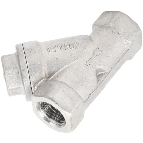 Filtre en Y acier inox 304 fileté 1/4" DN8 double maille pour eau, huile, gaz (1/5)