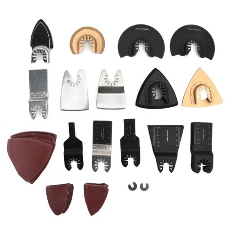 Kit de lames oscillantes universelles Quick-Release - 30 pièces acier carbone avec disques de ponçage et racloirs, graduations métrique/impérial (1/5)