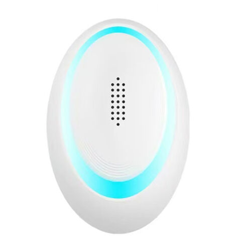 Répulsif Ultrasonique 6 Pièces Prise Intérieure - Haute Puissance 3W, Fréquence CF+VF 22-65KHZ, Matériel ABS, Blanc et Bleu - Action Large 1000ft² Sans Danger pour Humains et Animaux de Compagnie (1/5)