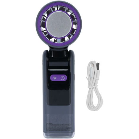 Ventilateur de Poche Rechargeable USB avec Affichage LED, 4000mAh, Régulation 100 Niveaux, Silencieux, ABS, Gris, 284g (1/5)