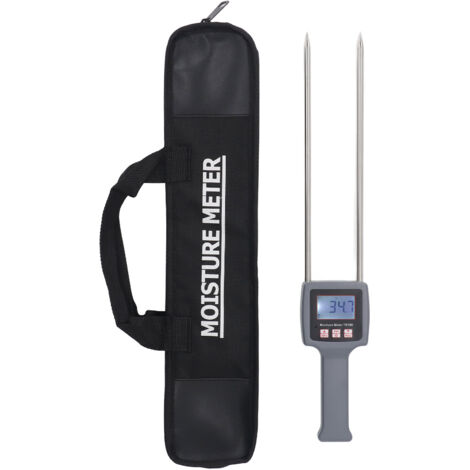 Testeur d'humidité pour foin et céréales, affichage rétroéclairé, haute précision, sonde inox 28cm, gamme 0-80%