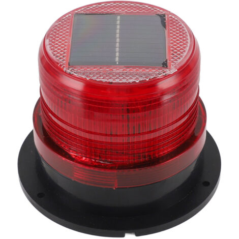 Feux de signalisation LED solaire haute visibilité avec base magnétique, étanche et puissante pour camion déneigement chariot élévateur, rouge, 18650 1200mAh, 500m/50h. (1/5)