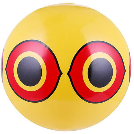 Ballon Répulsif Anti-Oiseaux Gonflable avec Œil Prédateur - 60cm PVC Jaune pour Piscine, Verger, Jardin (1/5)
