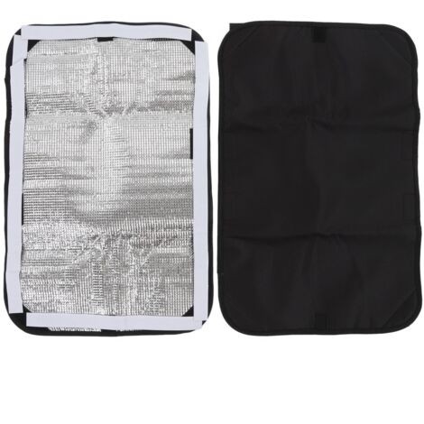 [Kit Accessoires RV] StoreMe 1.0x - 2 x Cache fenêtre isolant thermique et UV avec film aluminium 600D Oxford pour camping-car et bateau - Noir Extérieur/Argent Intérieur - 40.5x62 cm