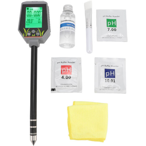 [Testeur de Sol Numérique] Tester Qualité Sol 6 en 1 Kit : Mesure pH, EC, Lumière, Humidité, Température et Fertilité pour Jardin, Potager et Serre (1/5)