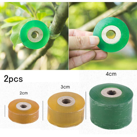 Ruban de Greffage Autoadhésif Élastique 2 Pièces, Vert ou Jaune, Largeur 2/3/4cm, Matériau PE Biodégradable pour Jardinage (1/4)